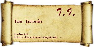 Tax István névjegykártya